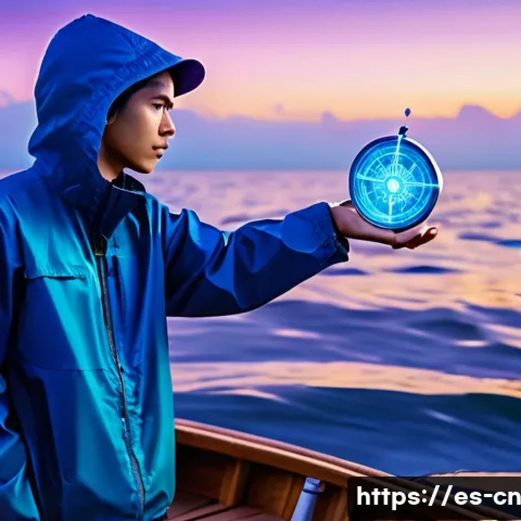 정보원 품질 보증을 위한 체크포인트 - **Prompt:** A young adult, dressed in practical, modern outdoor clothing like a rain jacket and stur...