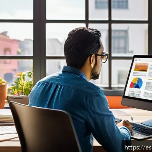 전문가의 추천을 통한 정보원 선정법 - A professional digital workspace scene showing a Hispanic researcher in their 30s examining multiple...
