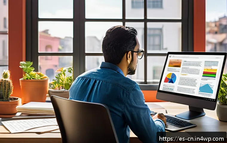 전문가의 추천을 통한 정보원 선정법 - A professional digital workspace scene showing a Hispanic researcher in their 30s examining multiple...