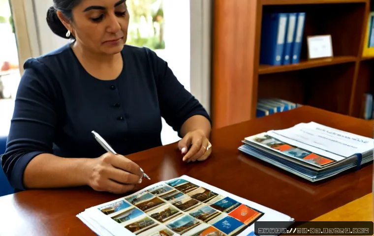 Home 17 신뢰할 수 있는 소스와 잘못된 소스 구분하기 - Photorealistic scene in a bright Spanish public library, a middle-aged Hispanic woman calmly compari...